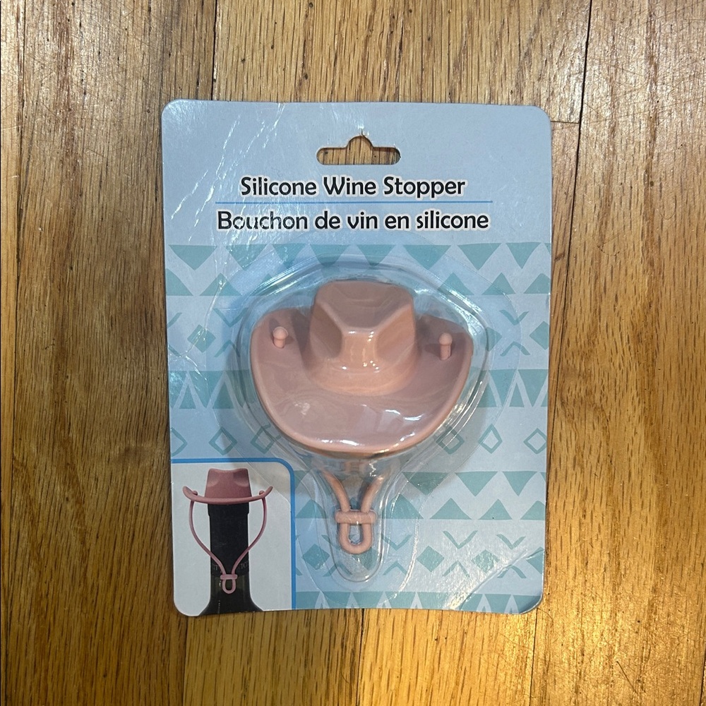 Silicone Cowboy Hat Wine Stopper - Blush Pink